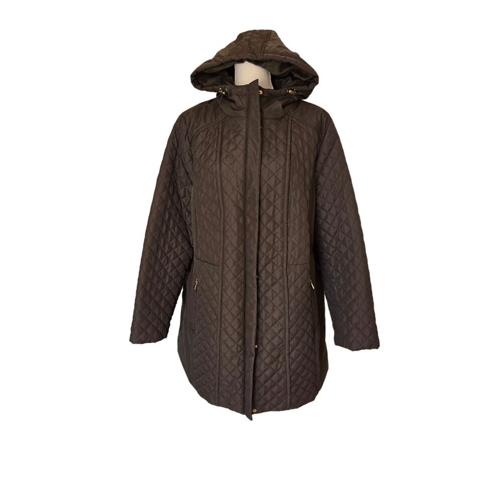 Catherines Olive Green Midweight Quilted Coat Women's Plus 1X